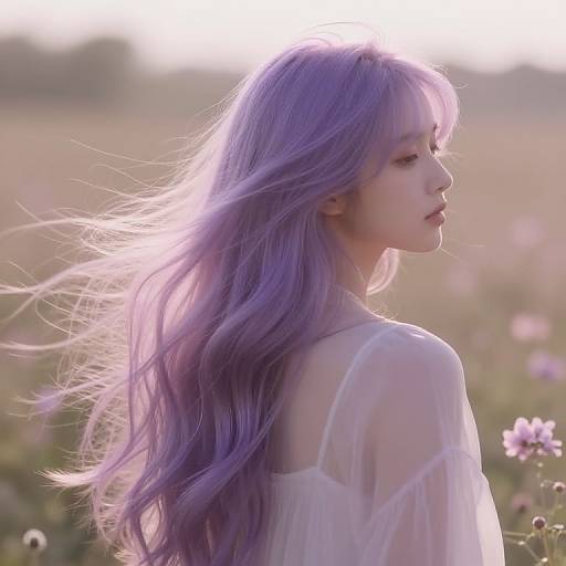 Dreamy Pastel Purple Hair Highlights
