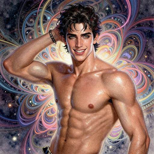 Handsome Victorian Roman with Neon Glow