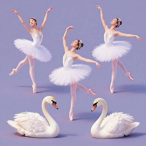 Elegant Swan Ballerina Character Concepts