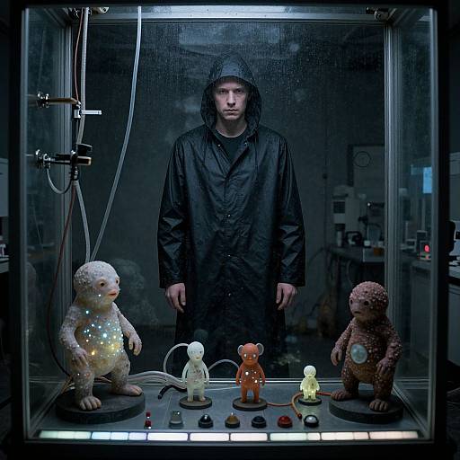 Man in Chernobyl Lab with Creatures