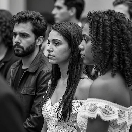 Dramatic Black and White Group Portrait