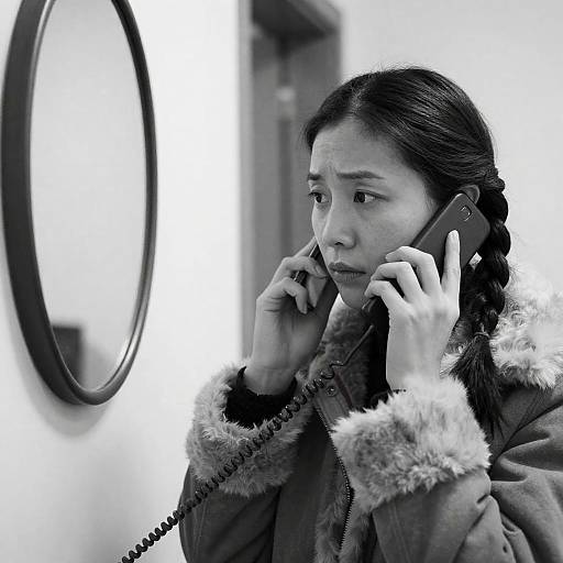 Concerned Woman in Vintage Portrait