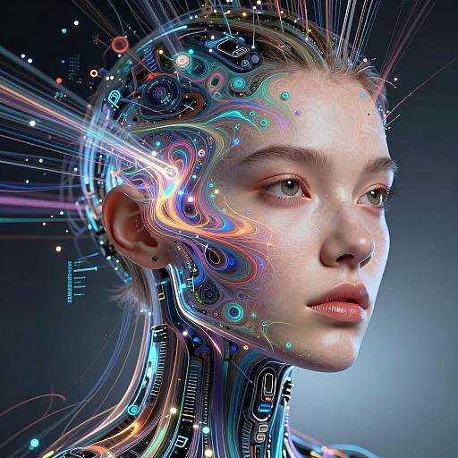 Surreal AI-Enhanced Digital Portrait