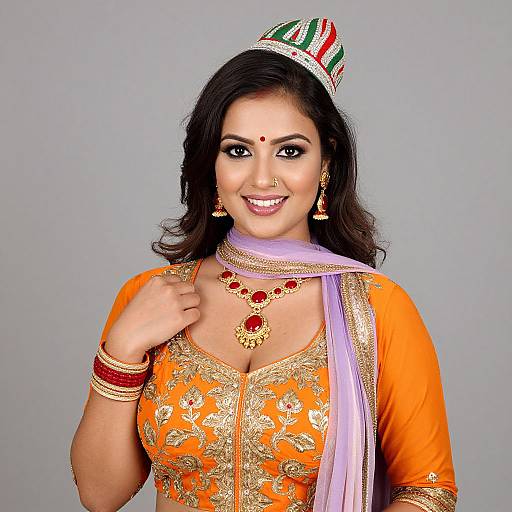 Radiant Woman in Traditional Indian Attire