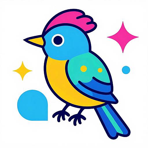 Vibrant Memphis Style Kingfisher