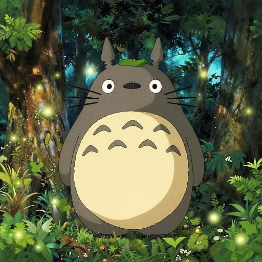 Totoro in Enchanted Forest Scene