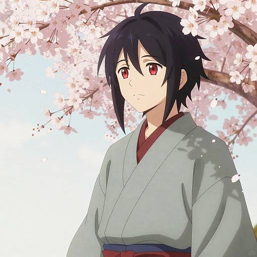 Serene Anime Boy in Kimono