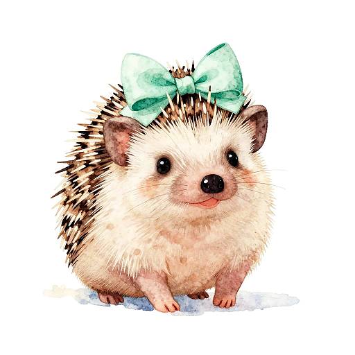 Watercolor Baby Hedgehog Illustration