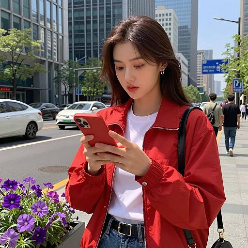 Trendy Urban Woman with Smartphone