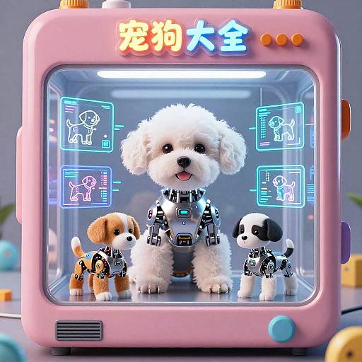 Futuristic AI Puppy Generator Machine