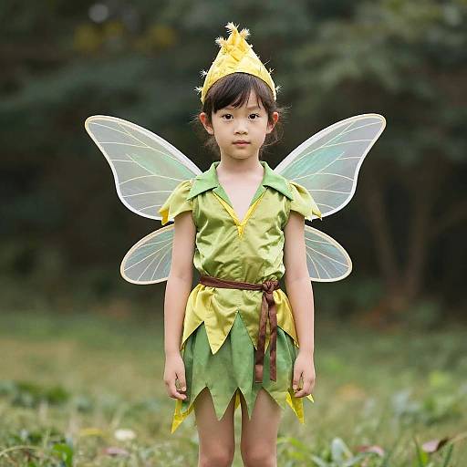 Young Girl in Peter Pan Fairy Costume