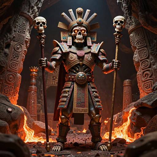 Mictlāntēcutli in Aztec Underworld