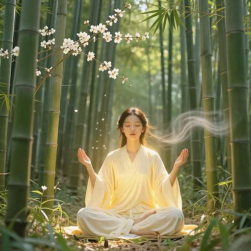 Pixu Meditating in Bamboo Grove