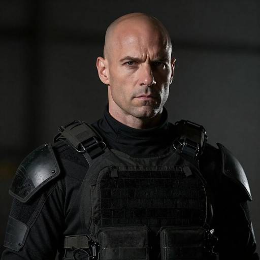 Intense Portrait of a Tactical Warrior