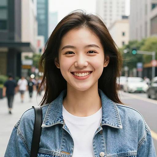Smiling Chinese in Urban Street