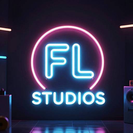 Futuristic FL Studios Neon Logo
