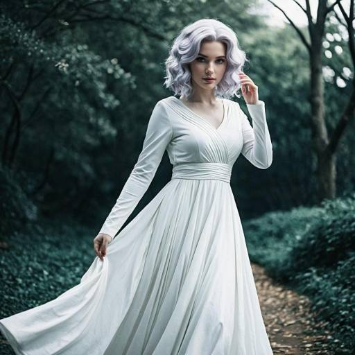 Moira Cosplay in Flowing White Dress