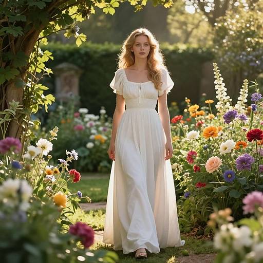 Miriam in Sunlit Ancient Garden