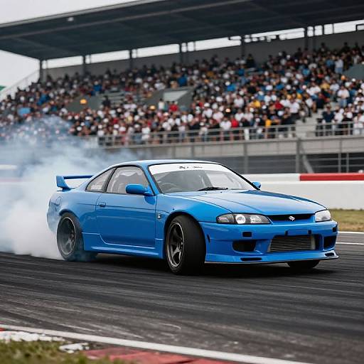Baby Blue Nissan Drifting Action