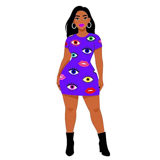 Confident Woman in Vibrant Dress