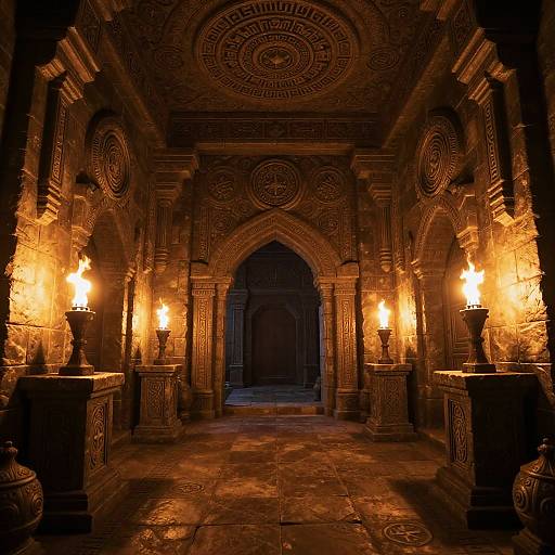 Dofus-Inspired Ancient Temple Interior