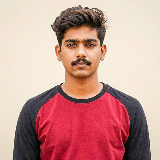 Serious Young Man in Casual Attire