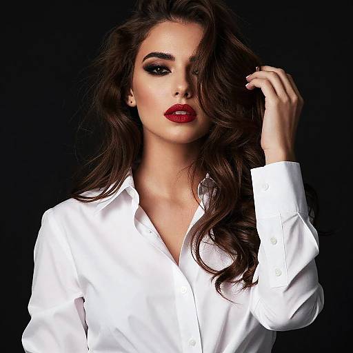 Glamorous Woman with Wavy Hair