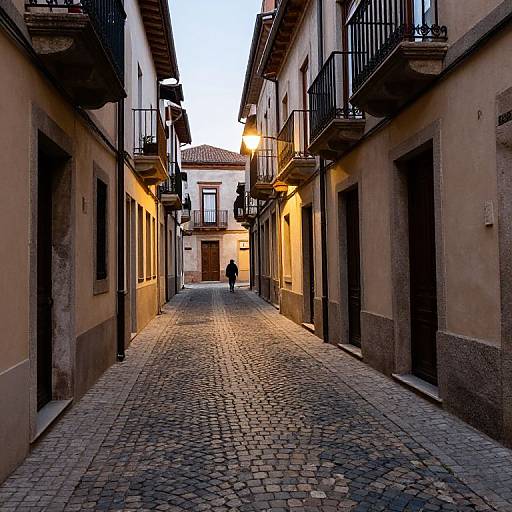 Cobbled Alleyway with Distant Figure