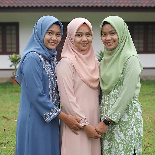 Southeast Asian Women in Traditional Dress
