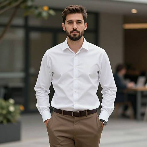 Business Casual Man Outdoors Realistic
