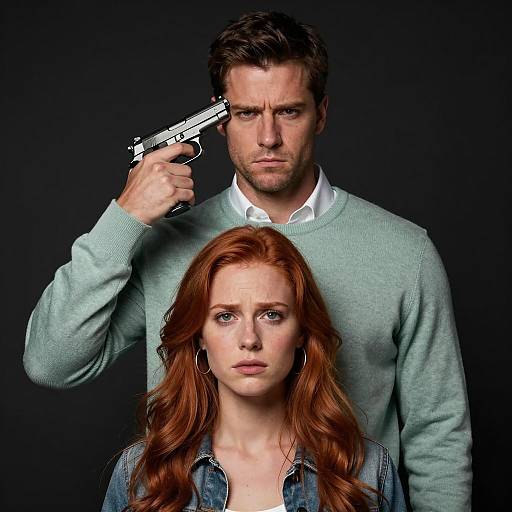 Tense Standoff in Shadowy Silhouette