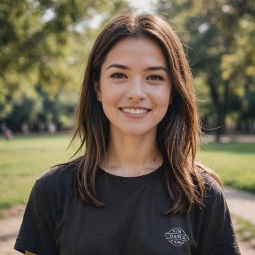 Realistic Portrait of a Smiling Girl