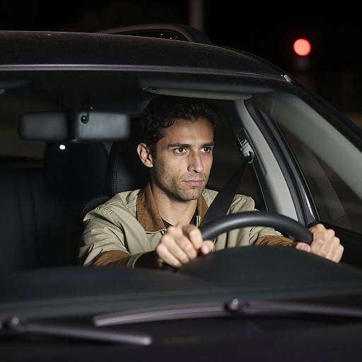 Night Drive: Man in Beige Jacket