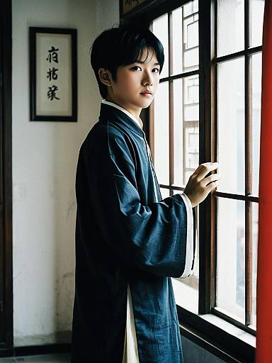 Youthful Boy in Traditional Chinese Attire