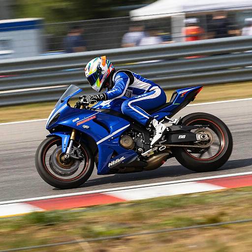 Dynamic Racer in Blue Suit