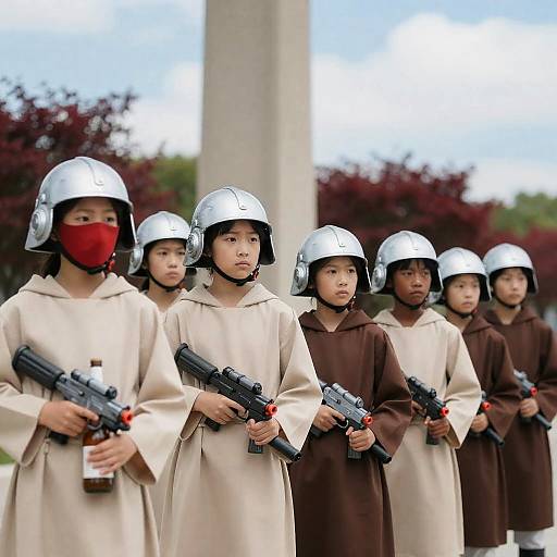 Children in Robes with Helms and Blasters