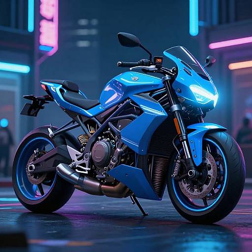 Futuristic Cyberpunk Neon Motorcycle