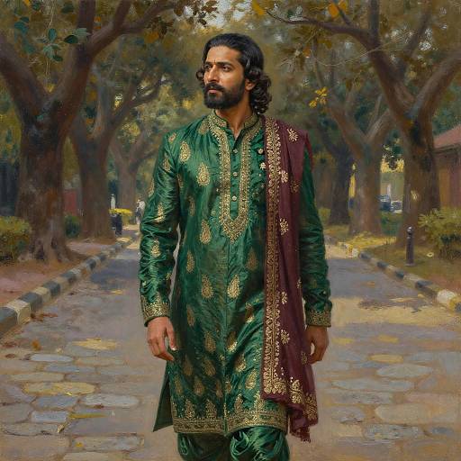 Elegant South Asian Man in Chiaroscuro