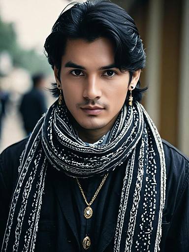 Stylish Boy in Scarf Fashion Statement