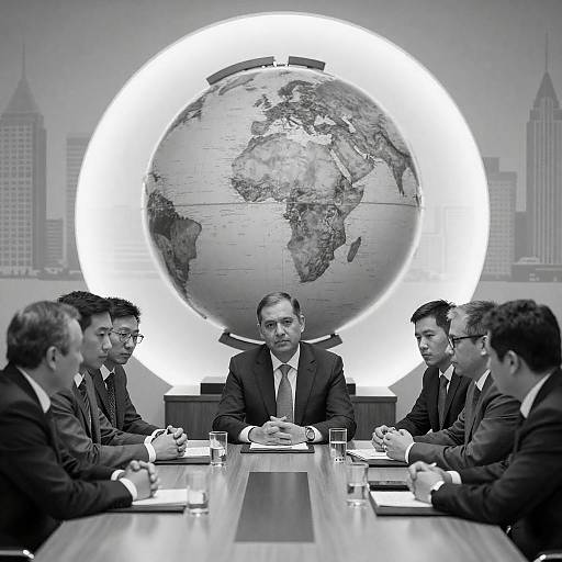 Business Meeting in Black and White