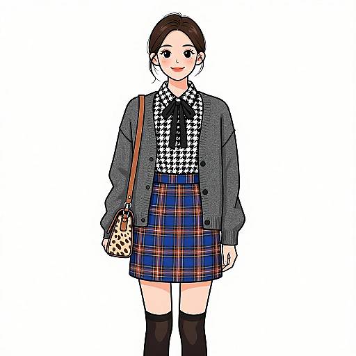 Preppy Woman with Stylish Outfit