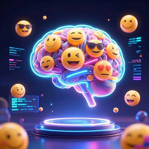 Neon AI Emoji Generator Scene