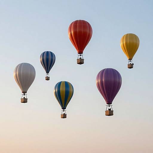 Colorful Blimps Floating in Serenity