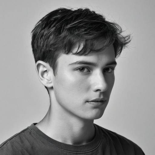 Realistic Male Portrait in Monochrome