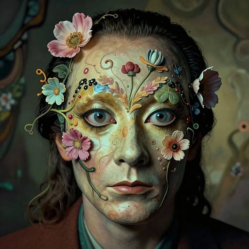 Surreal Floral Mask Wasp-Eye View