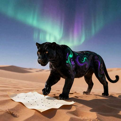 Nomadic Stargazer in Auroral Desert