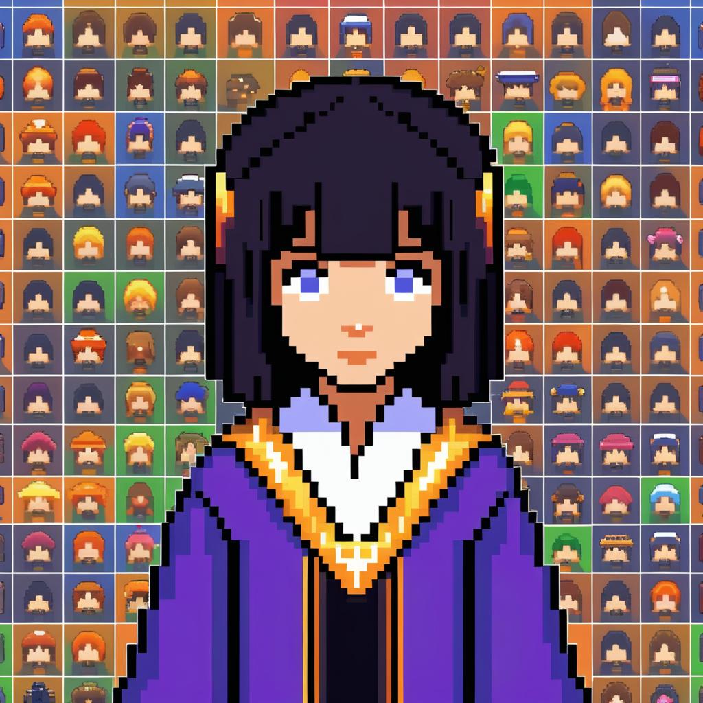 Pixel Art Portrait of Aspiring Mage