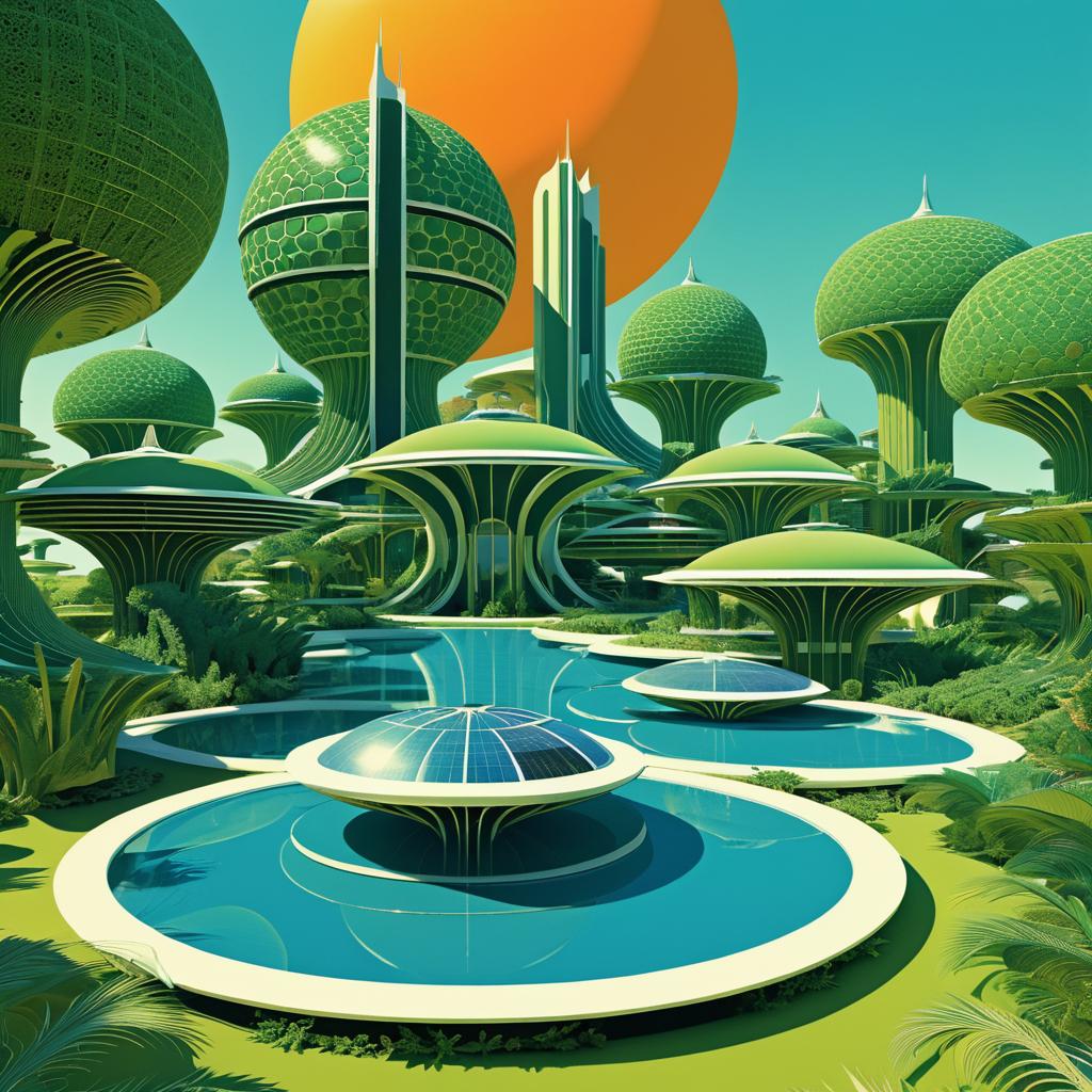 70s Afrofuturist Solar Oasis Design