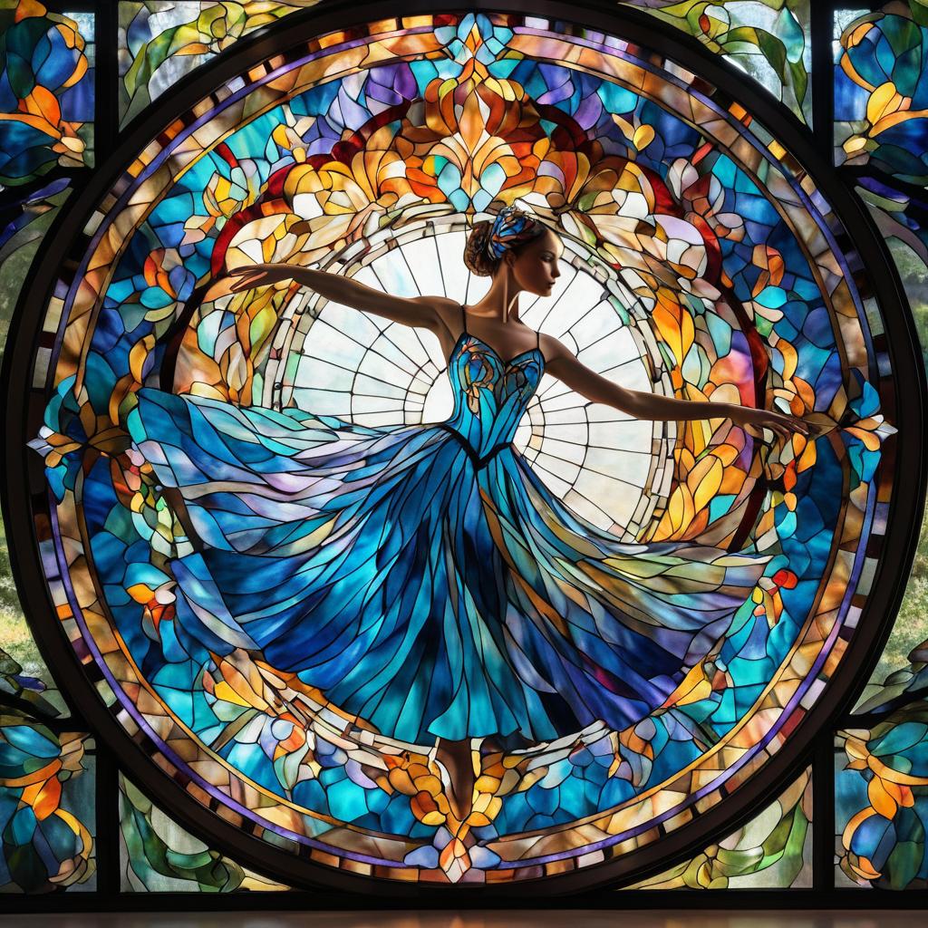 Stunning Ballerina Stained Glass Art