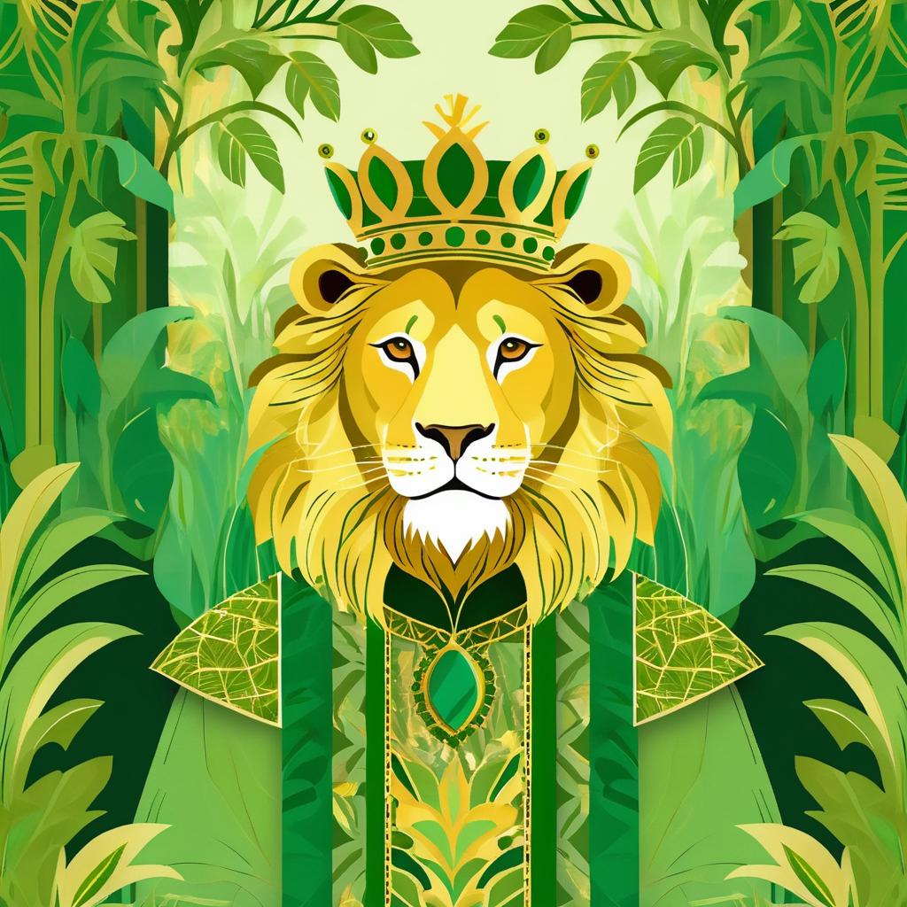 Regal Lion in Dreamy Jungle Kingdom